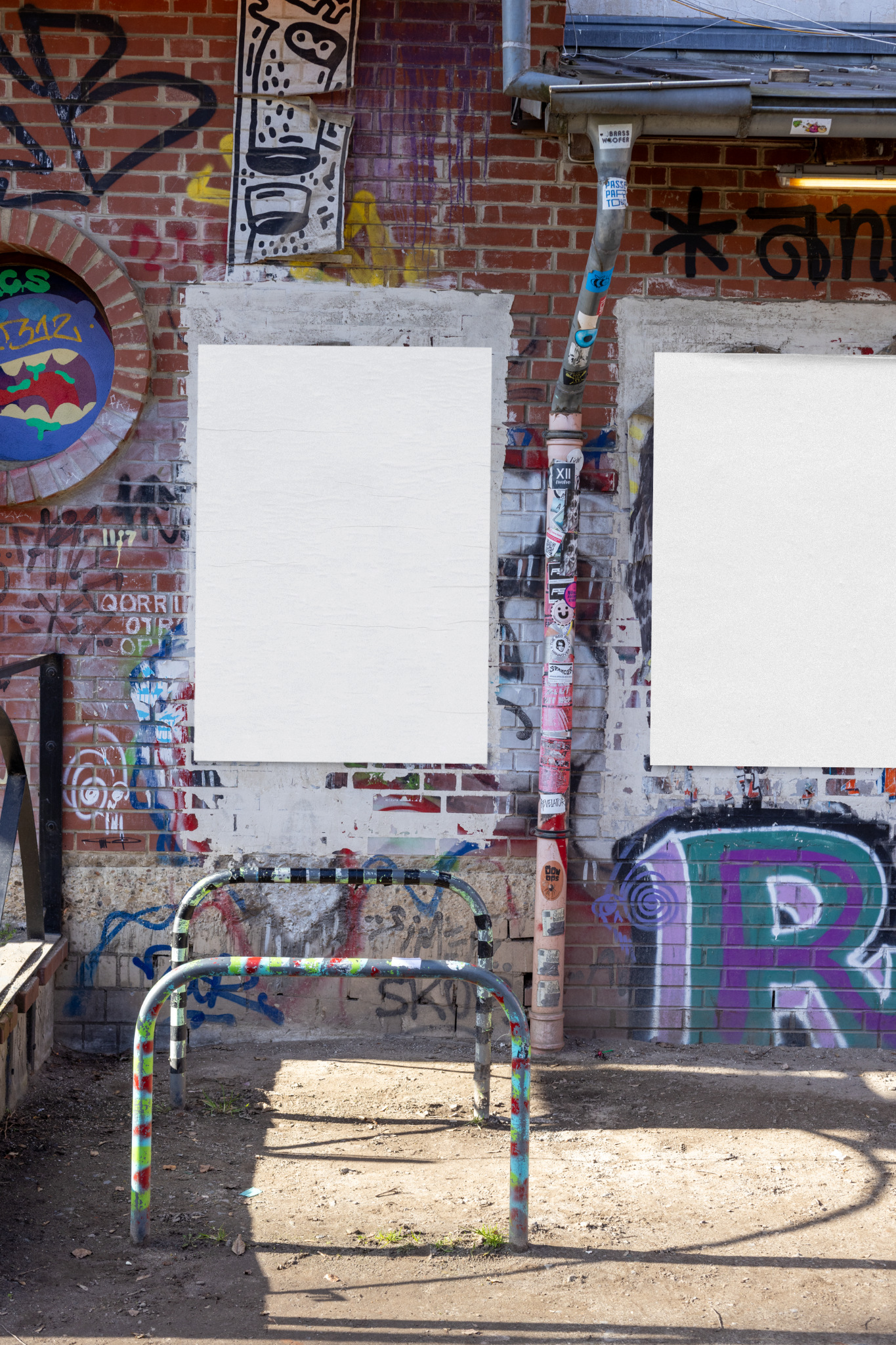 Hanover graffiti wall poster mockup photographed in a real urban location